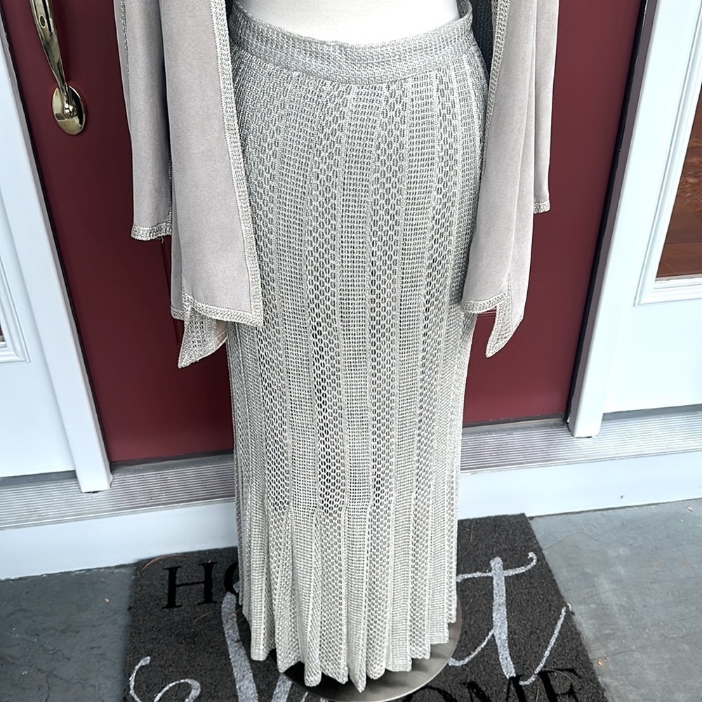 Damianou Skirt Set Gold Champagne Beige Size Small - Picture 5 of 12
